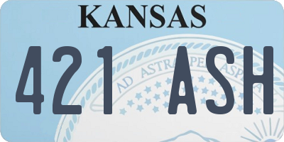 KS license plate 421ASH