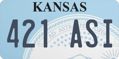 KS license plate 421ASI