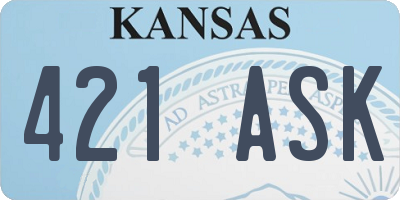 KS license plate 421ASK