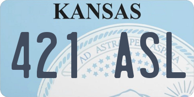 KS license plate 421ASL