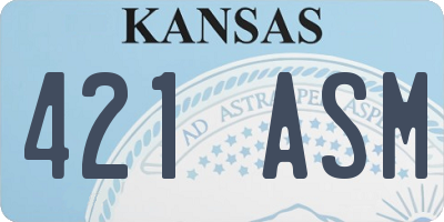 KS license plate 421ASM
