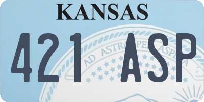 KS license plate 421ASP