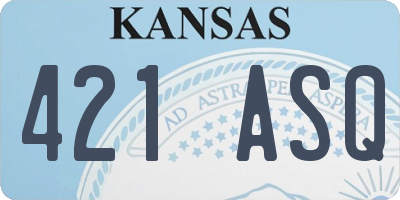 KS license plate 421ASQ