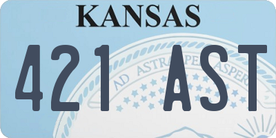 KS license plate 421AST