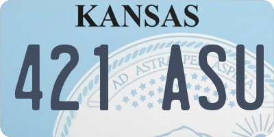 KS license plate 421ASU