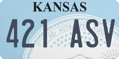 KS license plate 421ASV