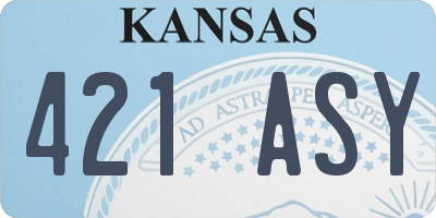 KS license plate 421ASY
