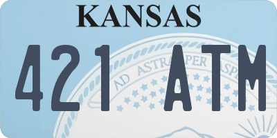KS license plate 421ATM