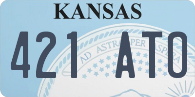 KS license plate 421ATO