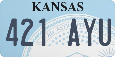 KS license plate 421AYU