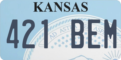 KS license plate 421BEM