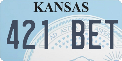KS license plate 421BET