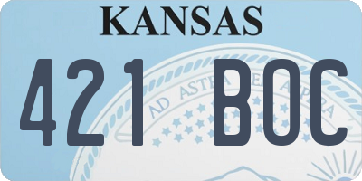 KS license plate 421BOC