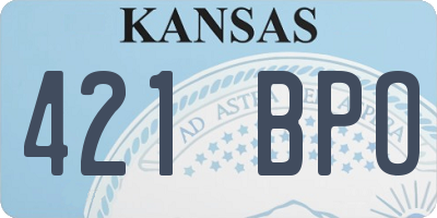 KS license plate 421BPO