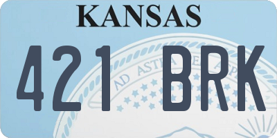KS license plate 421BRK