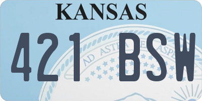 KS license plate 421BSW