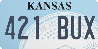 KS license plate 421BUX