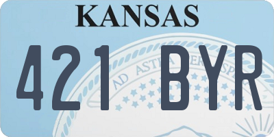 KS license plate 421BYR