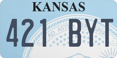 KS license plate 421BYT