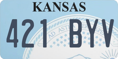 KS license plate 421BYV