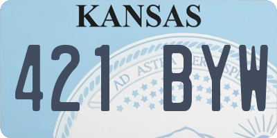 KS license plate 421BYW