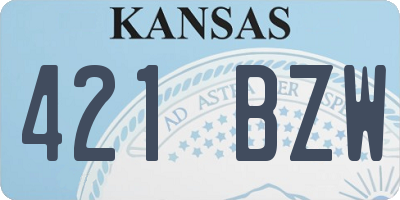 KS license plate 421BZW