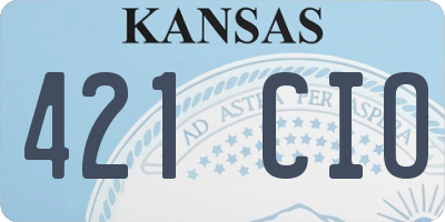 KS license plate 421CIO