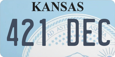 KS license plate 421DEC