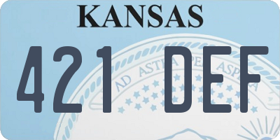 KS license plate 421DEF