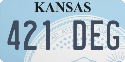 KS license plate 421DEG