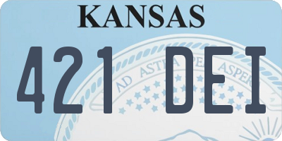 KS license plate 421DEI