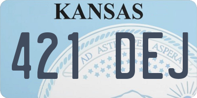 KS license plate 421DEJ