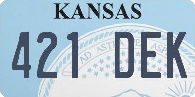 KS license plate 421DEK