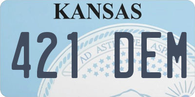 KS license plate 421DEM