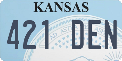 KS license plate 421DEN
