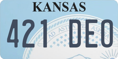 KS license plate 421DEO
