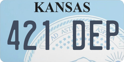 KS license plate 421DEP
