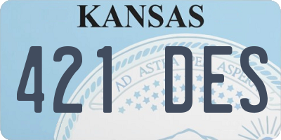 KS license plate 421DES