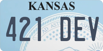 KS license plate 421DEV