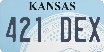 KS license plate 421DEX