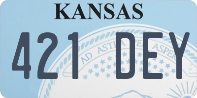 KS license plate 421DEY