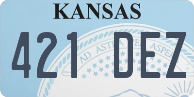 KS license plate 421DEZ