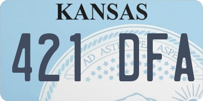 KS license plate 421DFA