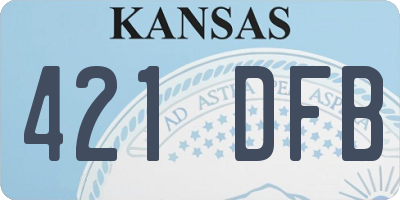 KS license plate 421DFB