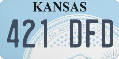 KS license plate 421DFD