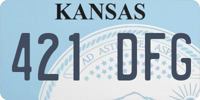 KS license plate 421DFG
