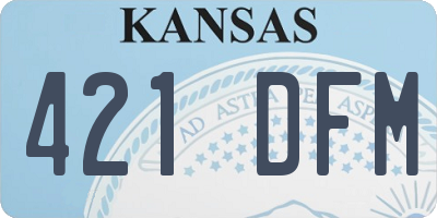 KS license plate 421DFM