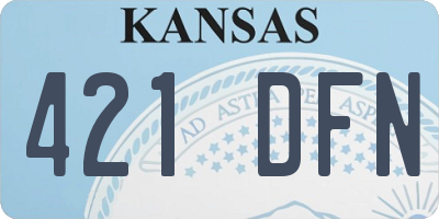 KS license plate 421DFN