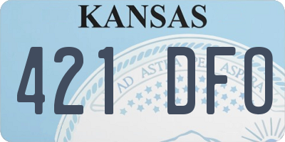 KS license plate 421DFO