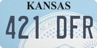 KS license plate 421DFR